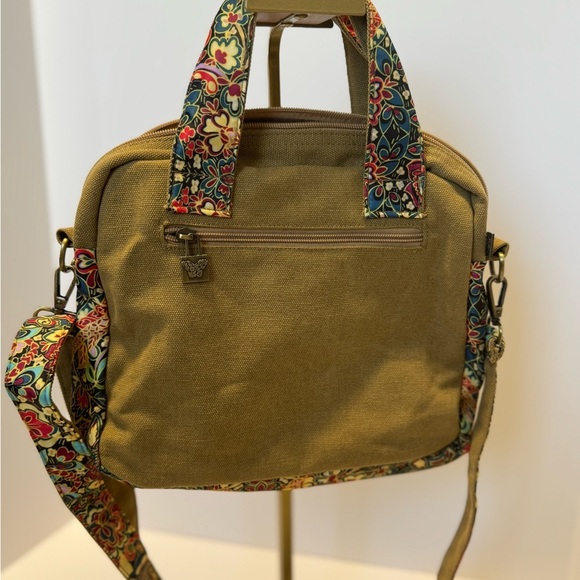 Black Butterfly Canvas Crossbody Handbag bohemian style - Picture 3 of 11